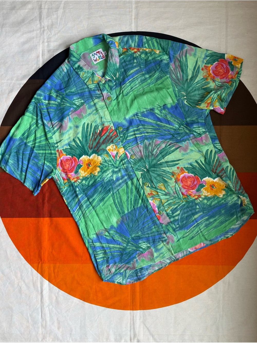 Vintage Jams World Tropical Floral Button Down